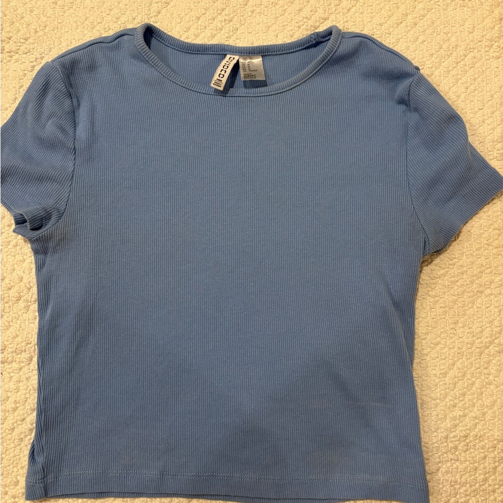 Womens Light Blue Baby Tee